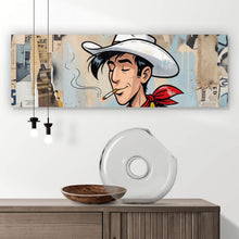 Lade das Bild in den Galerie-Viewer, Poster Cooler Cowboy auf urbanem Hintergrund Panorama
