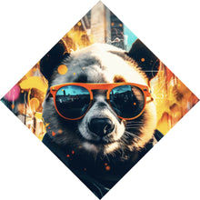 Lade das Bild in den Galerie-Viewer, Poster Cooler Panda mit Sonnenbrille Street Art Raute
