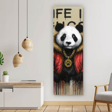 Lade das Bild in den Galerie-Viewer, Leinwandbild Cooler Pandabär im Street Art Style Panorama Hoch
