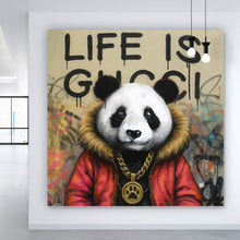 Lade das Bild in den Galerie-Viewer, Aluminiumbild Cooler Pandabär im Street Art Style Quadrat
