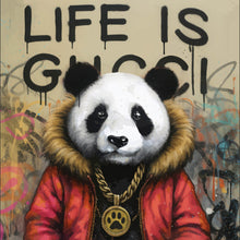 Lade das Bild in den Galerie-Viewer, Spannrahmenbild Cooler Pandabär im Street Art Style Quadrat
