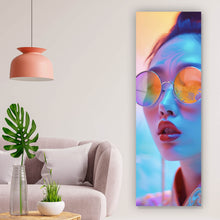 Lade das Bild in den Galerie-Viewer, Acrylglasbild Cooles asiatisches Frauenportrait Panorama Hoch
