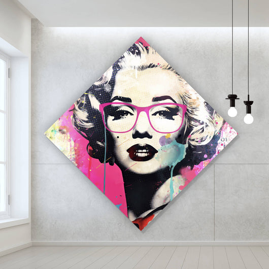 Aluminiumbild Cooles Pop Art Portrait einer Ikone Raute