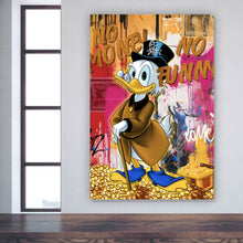 Lade das Bild in den Galerie-Viewer, Spannrahmenbild Dagobert no Money no funny Pop Art Hochformat
