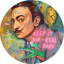 Lade das Bild in den Galerie-Viewer, Aluminiumbild Dali mit schmelzender Uhr Kreis
