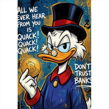 Lade das Bild in den Galerie-Viewer, Aluminiumbild gebürstet Do not trust Banks Hochformat
