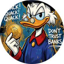 Lade das Bild in den Galerie-Viewer, Aluminiumbild Do not trust Banks Kreis
