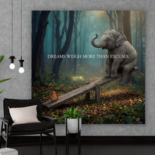 Lade das Bild in den Galerie-Viewer, Aluminiumbild gebürstet Dreams weigh more than excuses Quadrat

