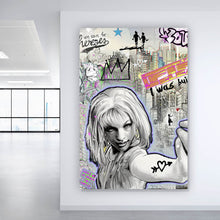 Lade das Bild in den Galerie-Viewer, Aluminiumbild gebürstet 5th Element Pop Art Graffiti Hochformat
