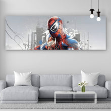 Lade das Bild in den Galerie-Viewer, Aluminiumbild Dynamischer Superheld in Aktion Panorama
