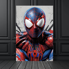 Lade das Bild in den Galerie-Viewer, Aluminiumbild gebürstet Superheld Spider Hochformat
