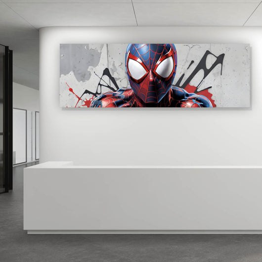 Aluminiumbild gebürstet Superheld Spider Panorama