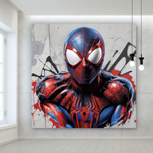 Lade das Bild in den Galerie-Viewer, Aluminiumbild gebürstet Superheld Spider Quadrat
