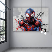 Lade das Bild in den Galerie-Viewer, Aluminiumbild gebürstet Superheld Spider Querformat

