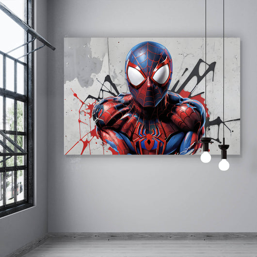 Aluminiumbild gebürstet Superheld Spider Querformat