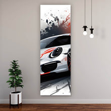 Lade das Bild in den Galerie-Viewer, Poster Dynamisches Auto mit Farbspritzer Hintergrund Panorama Hoch
