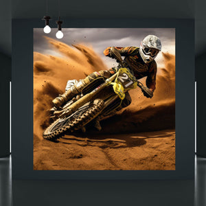 Leinwandbild Dynamisches Motocross in vollem Schwung Quadrat