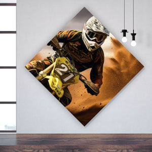 Poster Dynamisches Motocross in vollem Schwung Raute