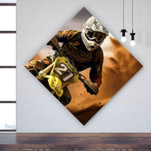 Lade das Bild in den Galerie-Viewer, Leinwandbild Dynamisches Motocross in vollem Schwung Raute
