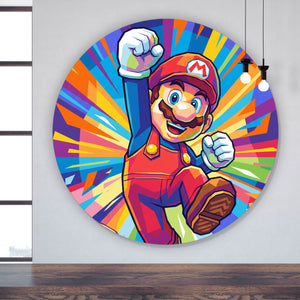 Aluminiumbild Dynamisches Pop Art mit Retro Charakter Kreis