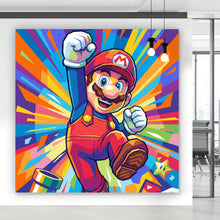 Lade das Bild in den Galerie-Viewer, Aluminiumbild gebürstet Dynamisches Pop Art mit Retro Charakter Quadrat
