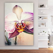 Lade das Bild in den Galerie-Viewer, Aluminiumbild Edle Aquarell Orchidee Hochformat
