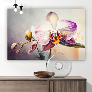 Acrylglasbild Edle Aquarell Orchidee Querformat