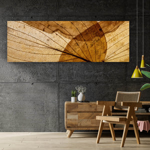 Poster Edle Blattstruktur im Herbst Panorama