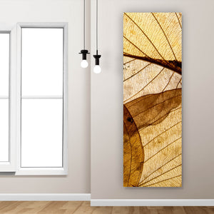 Acrylglasbild Edle Blattstruktur im Herbst Panorama Hoch