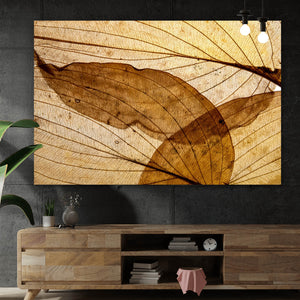 Acrylglasbild Edle Blattstruktur im Herbst Querformat