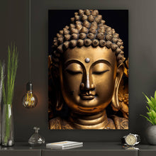 Lade das Bild in den Galerie-Viewer, Poster Edle Buddha Statue mit floralen Details Hochformat
