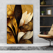 Lade das Bild in den Galerie-Viewer, Leinwandbild Edle herbstliche Blumenblätter Hochformat
