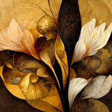 Lade das Bild in den Galerie-Viewer, Aluminiumbild gebürstet Edle herbstliche Blumenblätter Quadrat
