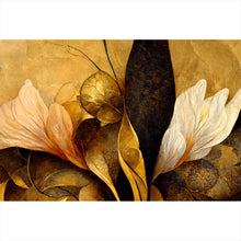 Lade das Bild in den Galerie-Viewer, Leinwandbild Edle herbstliche Blumenblätter Querformat
