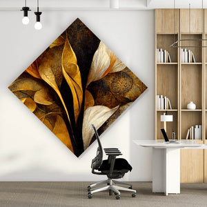 Leinwandbild Edle herbstliche Blumenblätter Raute