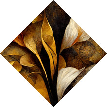 Lade das Bild in den Galerie-Viewer, Aluminiumbild gebürstet Edle herbstliche Blumenblätter Raute
