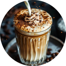 Lade das Bild in den Galerie-Viewer, Aluminiumbild gebürstet Edler Kaffee Genuss mit Sahnehaube Kreis
