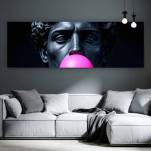Lade das Bild in den Galerie-Viewer, Leinwandbild Edler Skulpturenkopf mit Kaugummi Panorama

