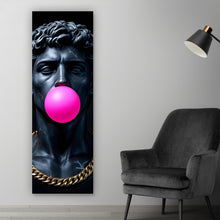 Lade das Bild in den Galerie-Viewer, Leinwandbild Edler Skulpturenkopf mit Kaugummi Panorama Hoch
