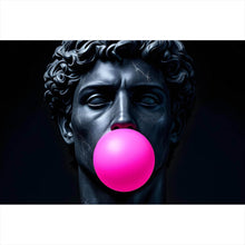 Lade das Bild in den Galerie-Viewer, Leinwandbild Edler Skulpturenkopf mit Kaugummi Querformat
