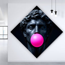 Lade das Bild in den Galerie-Viewer, Spannrahmenbild Edler Skulpturenkopf mit Kaugummi Raute
