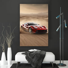 Lade das Bild in den Galerie-Viewer, Spannrahmenbild Edler Sportwagen im Wüstensand Hochformat
