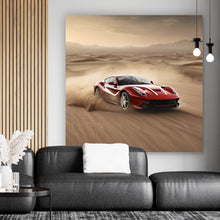 Lade das Bild in den Galerie-Viewer, Spannrahmenbild Edler Sportwagen im Wüstensand Quadrat
