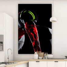 Lade das Bild in den Galerie-Viewer, Spannrahmenbild Edler Wein fließt ins Glas Hochformat
