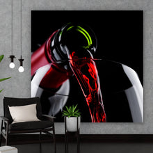 Lade das Bild in den Galerie-Viewer, Acrylglasbild Edler Wein fließt ins Glas Quadrat
