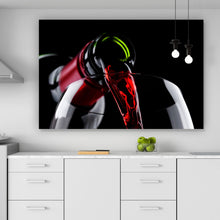 Lade das Bild in den Galerie-Viewer, Spannrahmenbild Edler Wein fließt ins Glas Querformat
