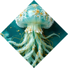 Lade das Bild in den Galerie-Viewer, Aluminiumbild Edles Quallenmotiv mit floralen Details Raute
