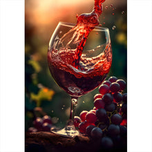 Lade das Bild in den Galerie-Viewer, Acrylglasbild Edles Weinglas mit frischen Trauben Hochformat
