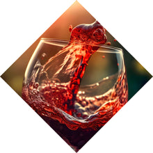 Lade das Bild in den Galerie-Viewer, Aluminiumbild Edles Weinglas mit frischen Trauben Raute
