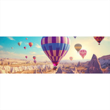 Lade das Bild in den Galerie-Viewer, Aluminiumbild Eindrucksvolle Ballonfahrt über Landschaft Panorama
